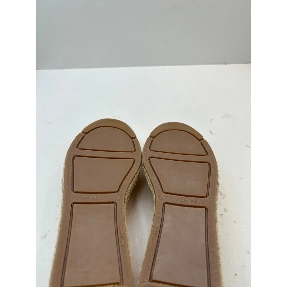 Talbots Espadrille Flats Womens 10 Yellow Quilted Leather Slip On Shoes